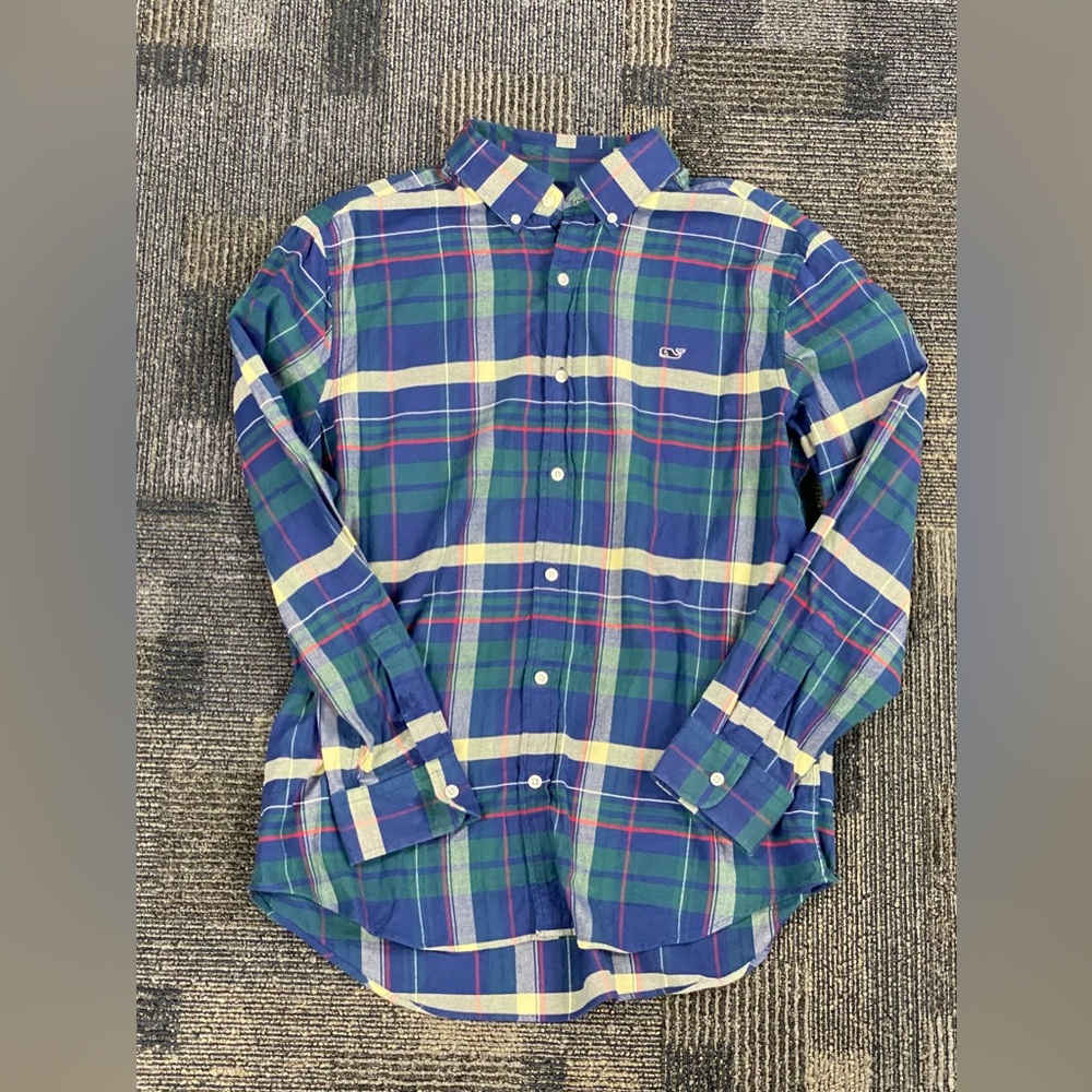 Vineyard Vines Mens Stretch Flannel Plaid Shirt. Size:L